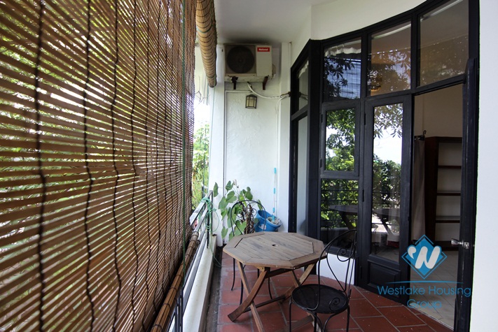 Lakeview balcony and quiet apartment for rent in Truc Bach, Ba Dinh